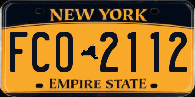 NY license plate FCO2112