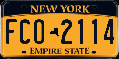 NY license plate FCO2114