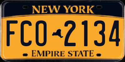 NY license plate FCO2134