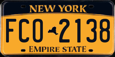 NY license plate FCO2138