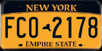 NY license plate FCO2178