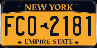 NY license plate FCO2181