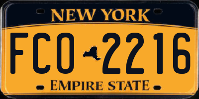 NY license plate FCO2216