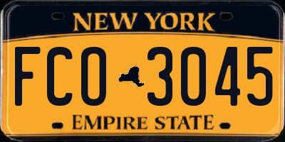 NY license plate FCO3045