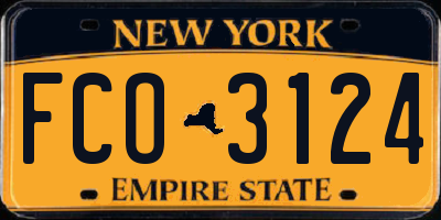 NY license plate FCO3124