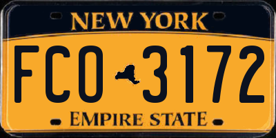 NY license plate FCO3172