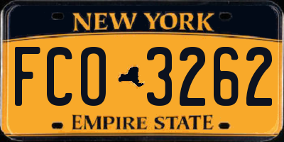 NY license plate FCO3262