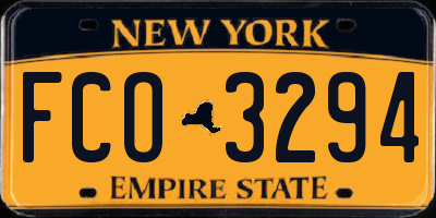 NY license plate FCO3294