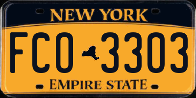 NY license plate FCO3303