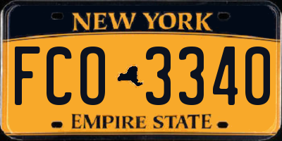 NY license plate FCO3340