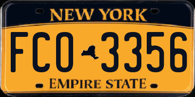 NY license plate FCO3356