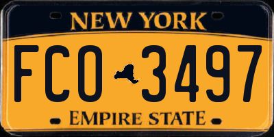 NY license plate FCO3497