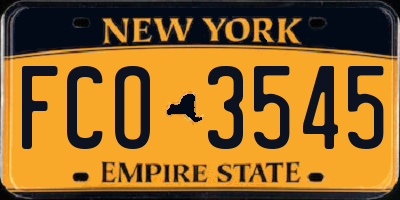 NY license plate FCO3545