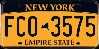 NY license plate FCO3575