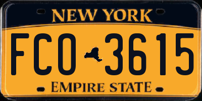 NY license plate FCO3615