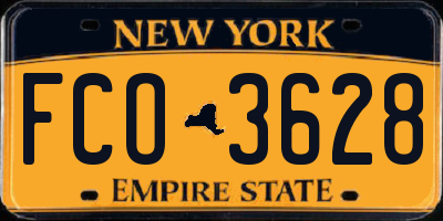 NY license plate FCO3628