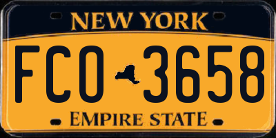 NY license plate FCO3658