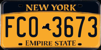 NY license plate FCO3673