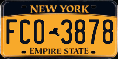 NY license plate FCO3878