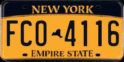 NY license plate FCO4116