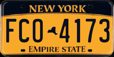 NY license plate FCO4173