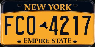NY license plate FCO4217