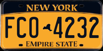 NY license plate FCO4232