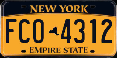 NY license plate FCO4312