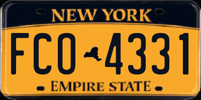 NY license plate FCO4331