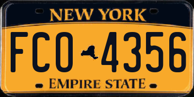 NY license plate FCO4356