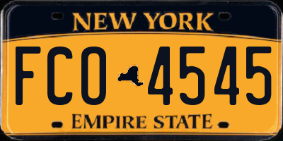 NY license plate FCO4545