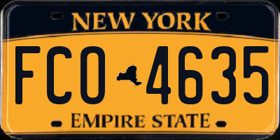 NY license plate FCO4635