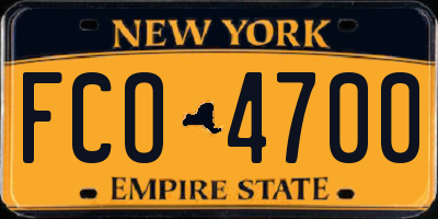 NY license plate FCO4700