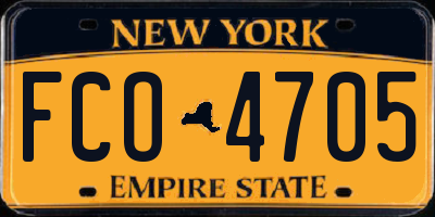 NY license plate FCO4705