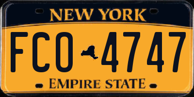 NY license plate FCO4747