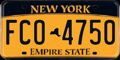 NY license plate FCO4750