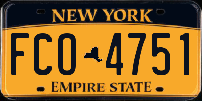 NY license plate FCO4751