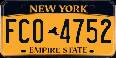 NY license plate FCO4752