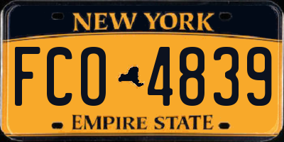 NY license plate FCO4839