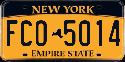 NY license plate FCO5014