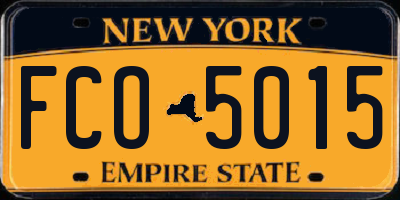 NY license plate FCO5015