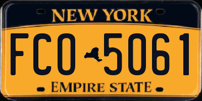 NY license plate FCO5061