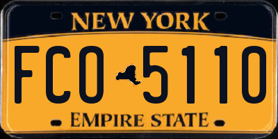 NY license plate FCO5110