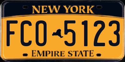 NY license plate FCO5123