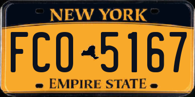 NY license plate FCO5167