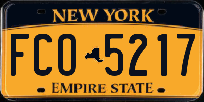 NY license plate FCO5217