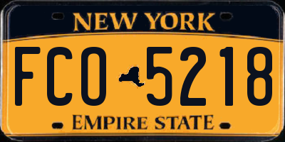 NY license plate FCO5218