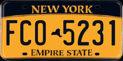 NY license plate FCO5231