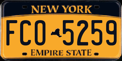 NY license plate FCO5259