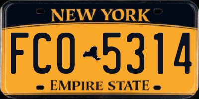 NY license plate FCO5314